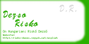 dezso risko business card